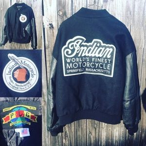 rare vintage indian motorcycle letterman jacket